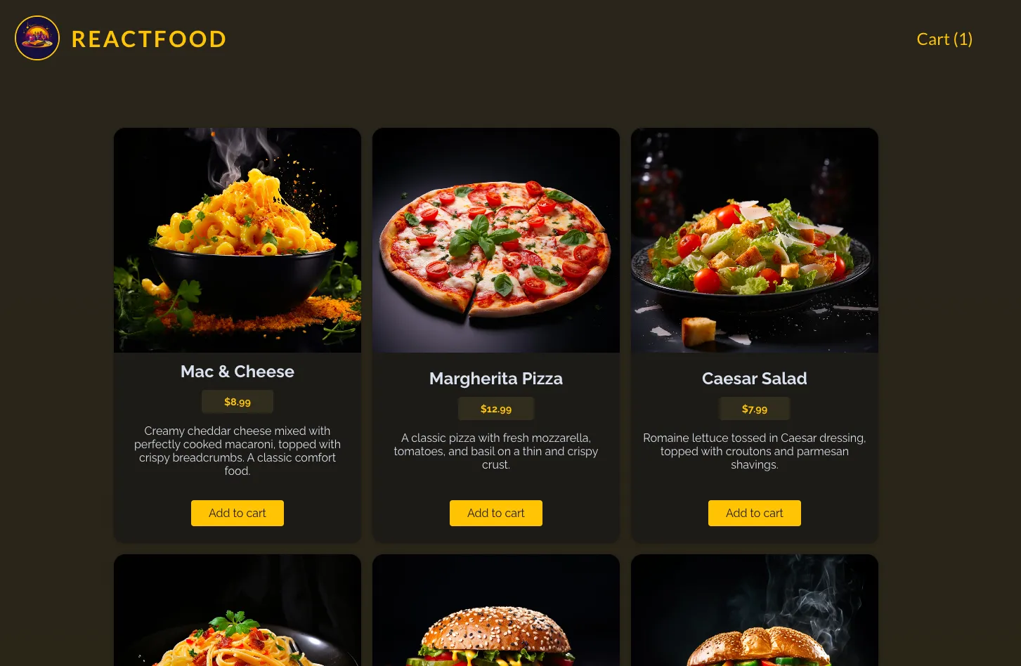 Start Food Order App